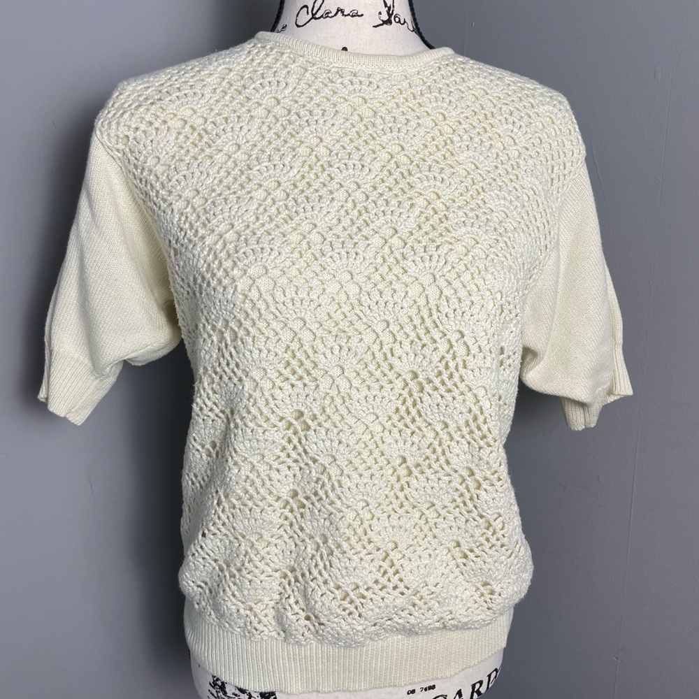 Marisa Christina collection cream crochet front size large